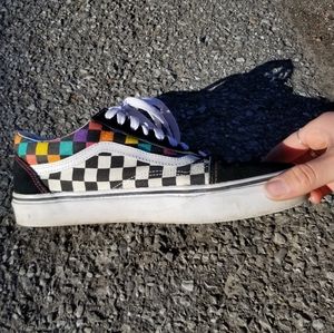 Customize Vans - old skool multicolar checkerboard